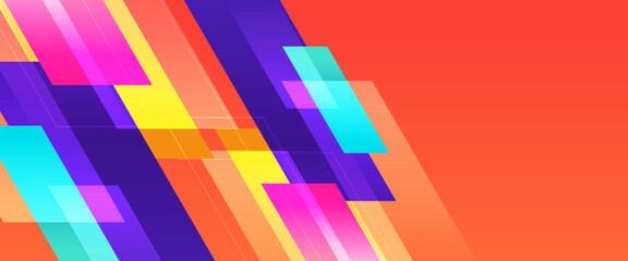 Colorful vector abstract banner with simple geometric shapes. For cover design, book design, poster, cd cover, flyer, website backgrounds or advertising