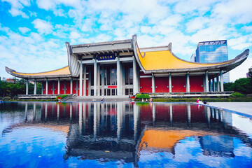Taipei, Taiwan, Republic of China, 01 21 2024: National Dr. Sun Yat-Sen Memorial Hall at Taipei, Taiwan, Republic of China. It is a memorial to the ROC's National Father, Dr. Sun Yat-sen