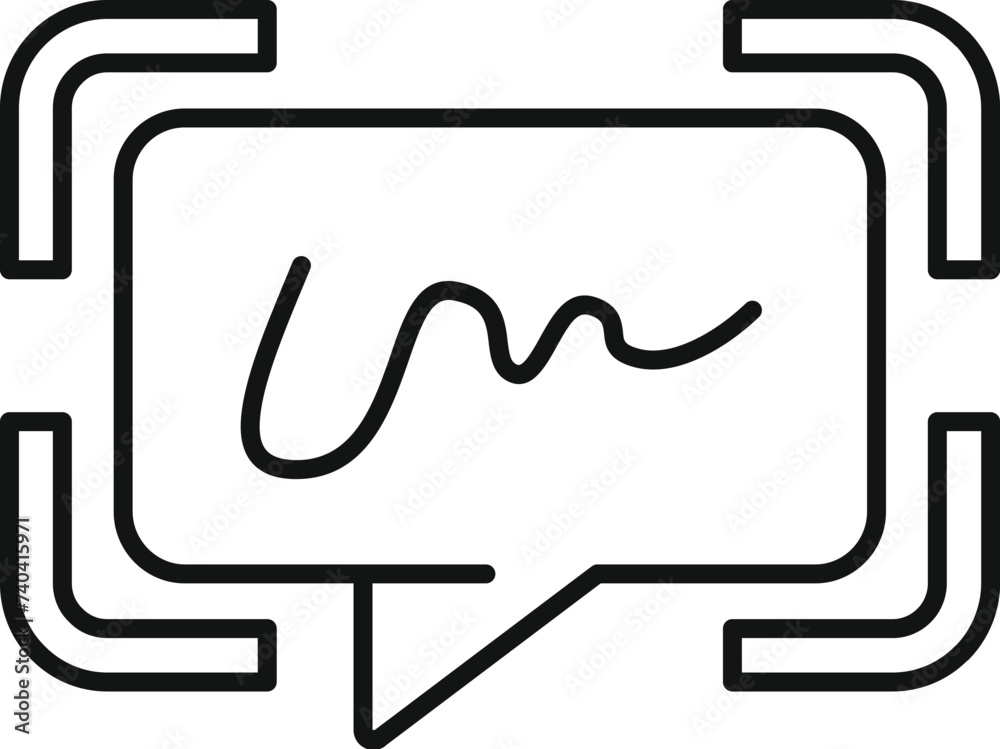 Poster handwriting identification message icon outline vector. check data. system security