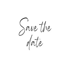 Save the date lettering. Handwritten modern calligraphy letters. Vector illustration. Template for poster, flyer, greeting card, invitation and various design.