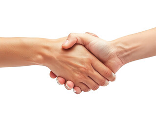 Fototapeta premium Two hand shaking hands in agreement, isolated on a white background PNG