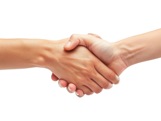 Two hand shaking hands in agreement, isolated on a white background PNG