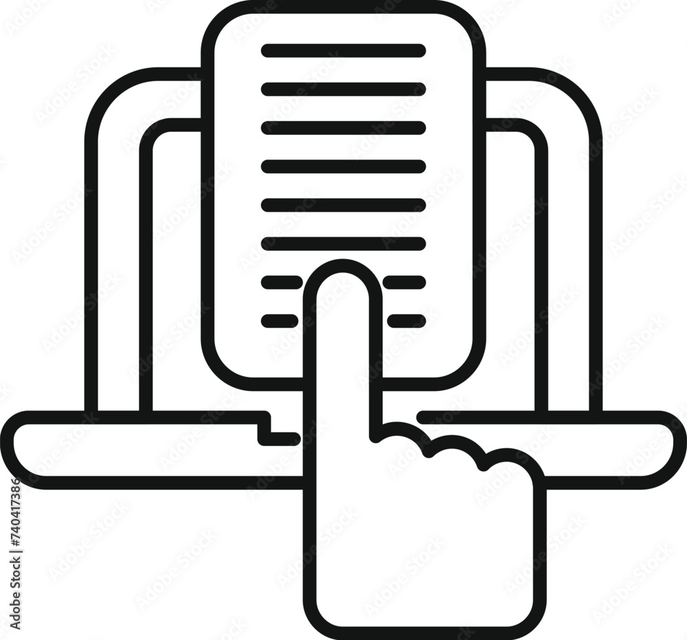 Poster data access document icon outline vector. recognition scan. detect access