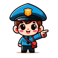 character kid officer cute