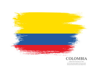 Flag of Colombia, brush stroke background