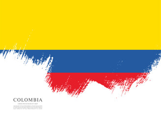 Flag of Colombia, brush stroke background