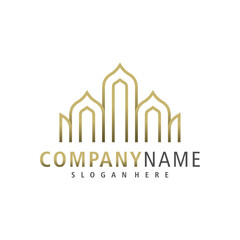 Obraz premium Mosque logo design vector. Creative Mosque logo concepts template