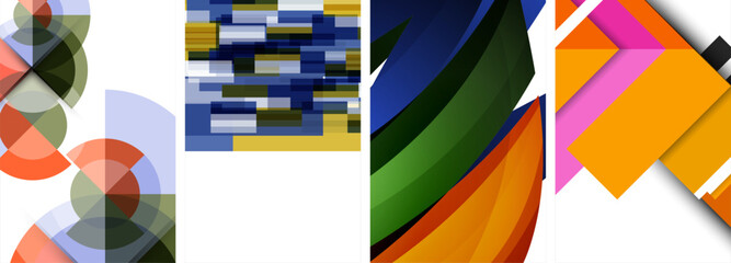 Minimal geometric abstract background with circles, lines and triangles