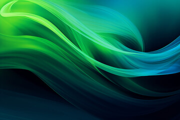 Ethereal Green and Blue Light Wave, Serene Abstract Background