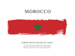Flag of Morocco, brush stroke background