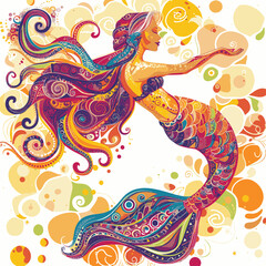 Obraz premium Cute Mermaid Girl