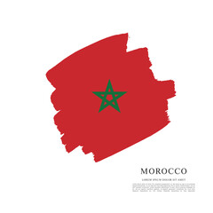 Flag of Morocco, brush stroke background