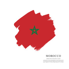 Flag of Morocco, brush stroke background