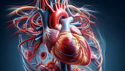 human cardiovascular system, 3d human heart system visualization medical and study