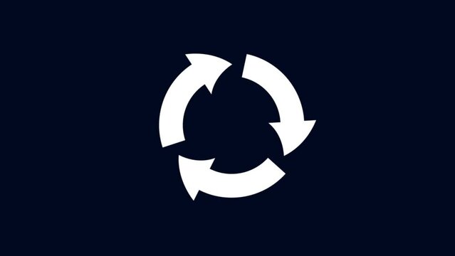 Animated icon of circle arrows, Loading circle animation on black transparent background