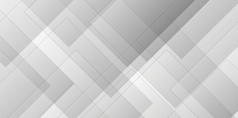 Abstract gray and white geometric square shape with concept futuristic background. Vector Abstract graphic design Banner Pattern background template design. 