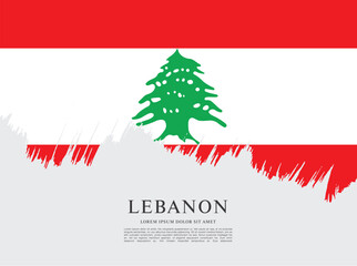 Flag of Lebanon, brush stroke background