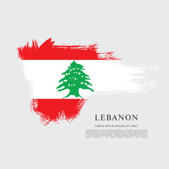 Flag of Lebanon, brush stroke background