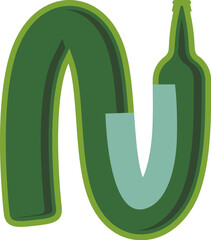 Bottle Jar Letter Alphabet Vector N
