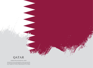 Flag of Qatar, brush stroke background