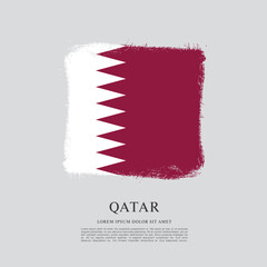 Flag of Qatar, brush stroke background