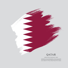 Flag of Qatar, brush stroke background