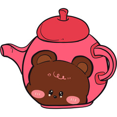 The illustration of a teapot