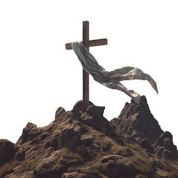 CRUZ JESUS COM PANO VOANDO EM MONTANHA 