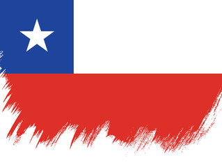 Obraz na płótnie Canvas Flag of Chile, brush stroke background