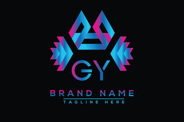 Blue GY letter logo design. Vector logo design for business.