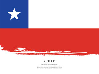 Flag of Chile, brush stroke background