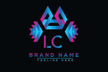 Blue LC letter logo design. Vector logo design for business.