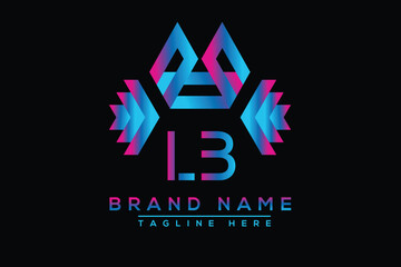 Blue LB letter logo design. Vector logo design for business.