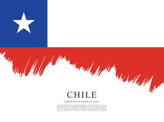 Obraz na płótnie Canvas Flag of Chile, brush stroke background