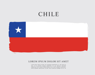 Flag of Chile, brush stroke background