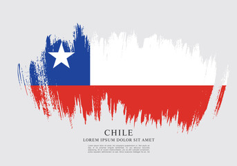 Flag of Chile, brush stroke background