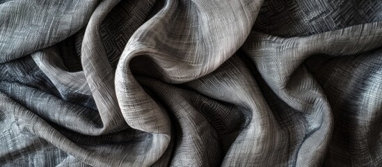 This black and white photo showcases a spellbinding display of gray fabric and its intricate...