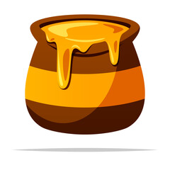 Pot of honey vector isolated illustration © FARBAI