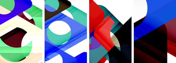 Abstract background set featuring captivating triangles. Harmonious blend of geometry and style, these designs bring modern flair