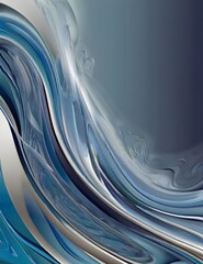 Dynamic Swirls in Cool Tones: An abstract image featuring dynamic swirls and waves in cool and calming color tones. There is a generous blank space in the center for adding promotional text. Generativ