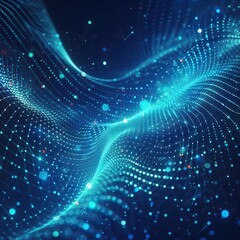 Abstract background of glowing blue mesh or interwoven lines on a dark background