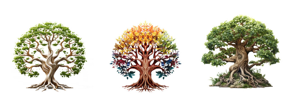 tree of life, wit medium roots, xtra-large branches and minimum large colorful leaves