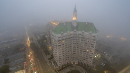 foggy morning in long beach california