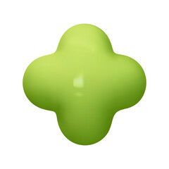 Symbols Plus. Sign green color. Realistic 3d design in cartoon balloon style. Isolated on white background. vector illustration