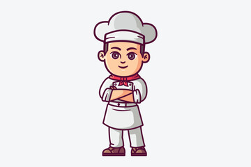 Cute chef cartoon character illustration