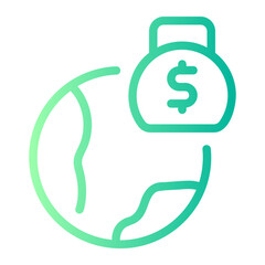 national debts gradient icon