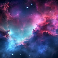 Obraz premium A nebula with stars and lightning