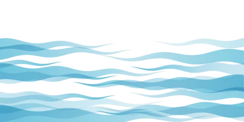 Fotobehang Lengtemeter 青　和柄　波　背景 