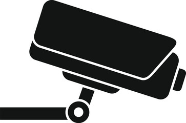 Secured police camera icon simple vector. Prevent crime. Stop online theft