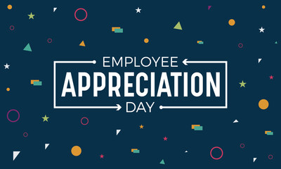 Vector illustration on the theme of National Employee Appreciation Day, First Friday in March. Holiday concept for banner, greeting card, poster and background design. - obrazy, fototapety, plakaty